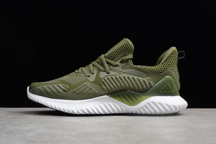 New Adidas AlphaBounce Army Green/White