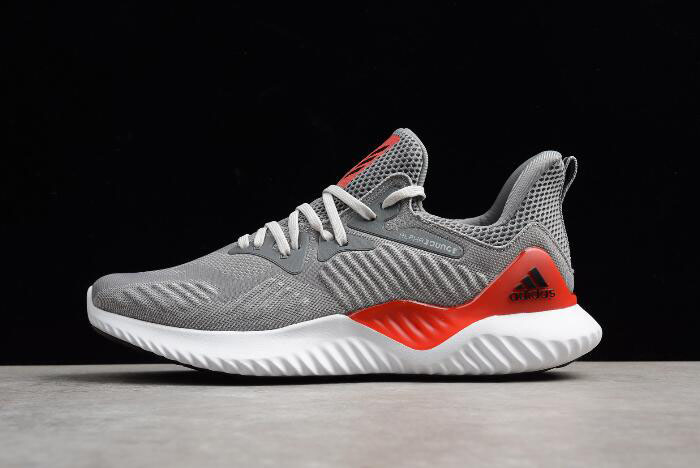 New Adidas Alphabounce Beyond Grey Red Men's Running Shoes AC8625