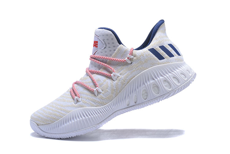 New Adidas Crazy Explosive Low White/Royal Blue-Red Shoes