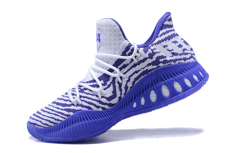 New Adidas Crazy Explosive Low White Purple Men's Basketball Shoes