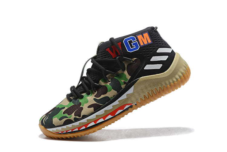 2018 BAPE x Adidas Dame 4 "Green Camo" AP9974
