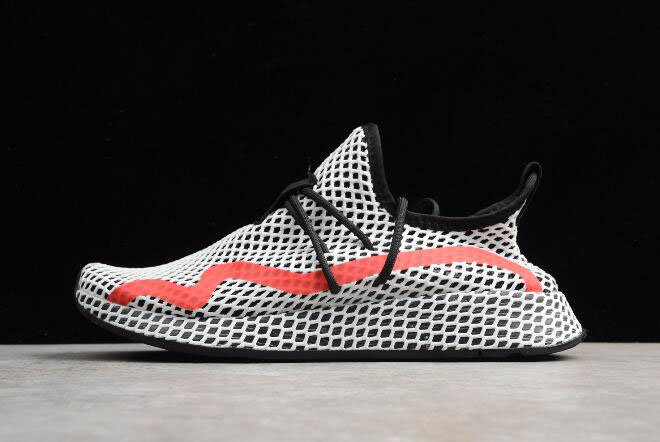 New Adidas Deerupt Runner White Black Red Shoes