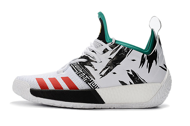 New Adidas Harden Vol. 2 White/Black/Green-Red
