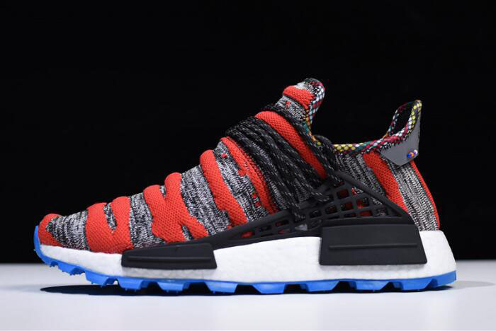 2018 Pharrell x Adidas NMD "Afro Hu" Red Grey Black Shoes