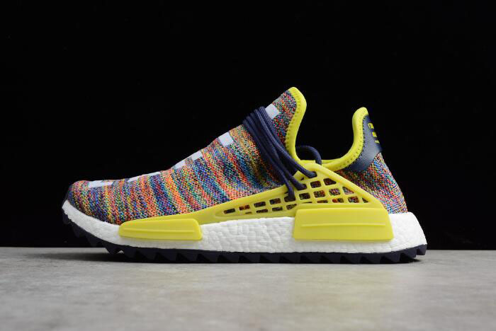 Pharrell x Adidas NMD Hu Trail "Multicolor" Noble Ink/Bold Yellow-Footwear White AC7360