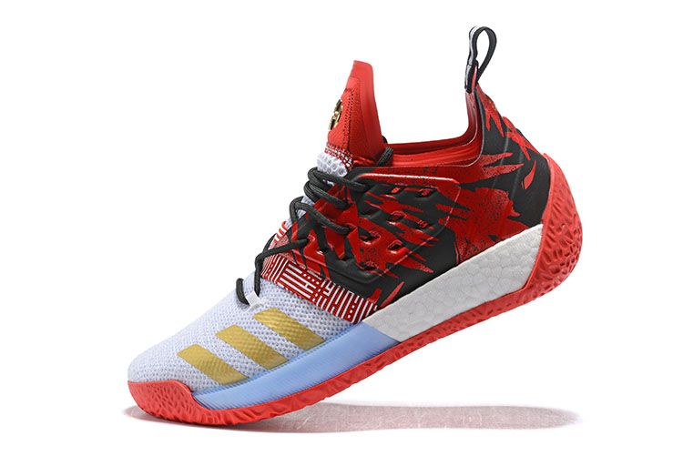 Adidas Harden Vol. 2 Red/Black/White/Gold Basketball Shoes
