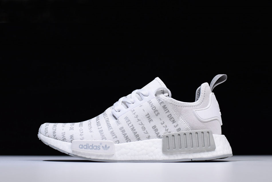New Adidas NMD R1 "Whiteout" FTWR White/CH Solid Grey S76518