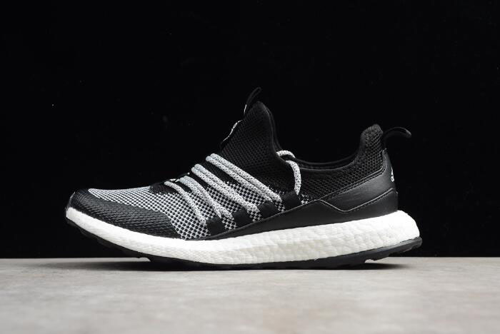 New Adidas Pure Boost Black Grey White Men's Running Shoes BA8801