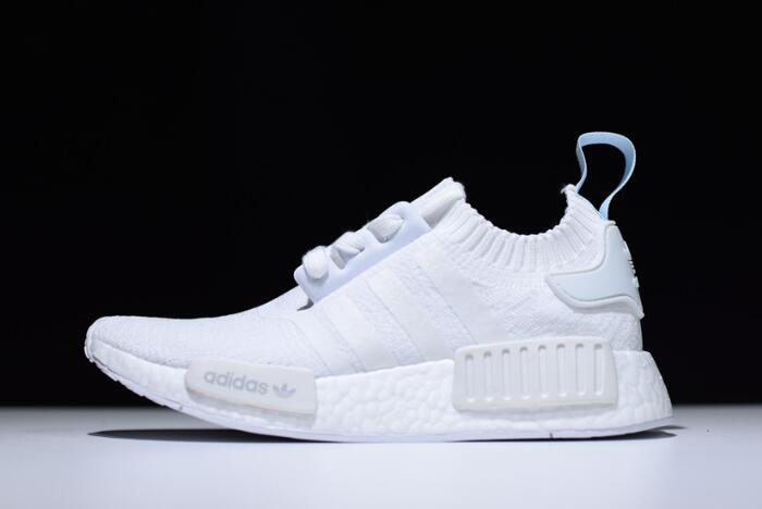 Women's Adidas NMD R1 Primeknit Running White/Blue Tint CQ2040