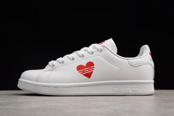 Custom Adidas Stan Smith Valentine's Day White/Red Limited Edition Shoes G2783916