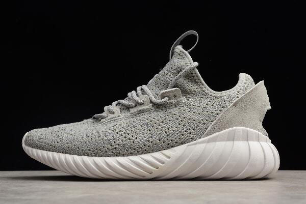 New Adidas Originals Tubular Doom Sock Primeknit Grey/White/Grey CQ0684