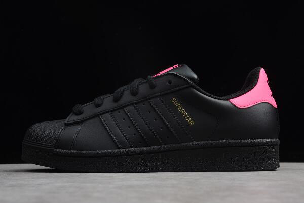 Women's Adidas Superstar Black/Pink-Metallic Gold AF5666