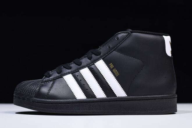 New Adidas Superstar Pro Model Black/White-Metallic Gold B39368