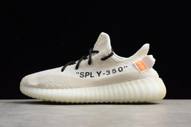 Men's and Women's Off White x Adidas Yeezy Boost 350 V2 "Cream Beige" B37570