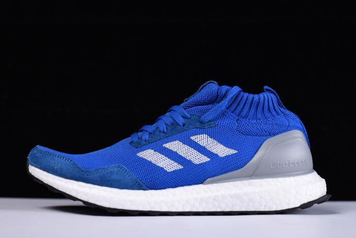 New Adidas Ultra Boost Mid "Run Thru Time" Blue/White BY3056
