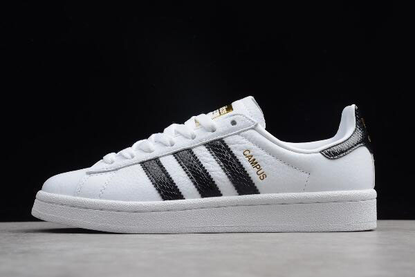 Adidas Campus Unisex Street Style Leather Sneakers White Black CQ2074