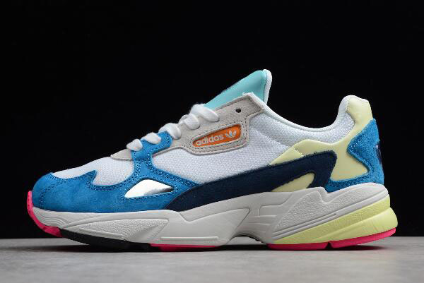 WMNS Adidas Falcon White Blue Yellow Red BB9178
