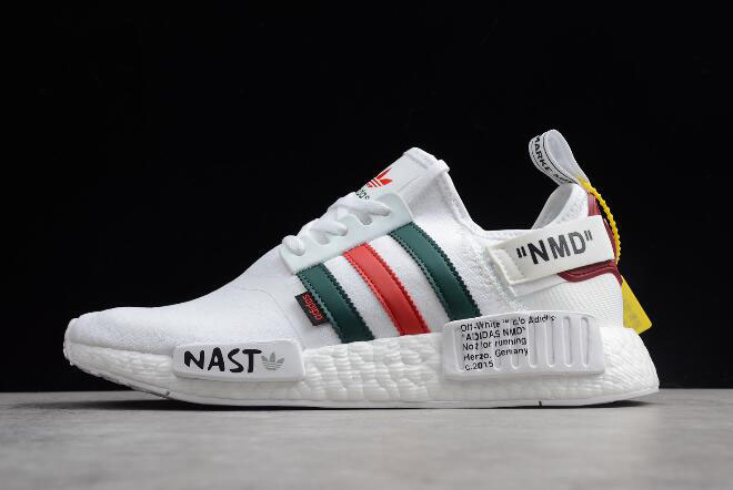 Off-White x Adidas NMD R1 White/Black/Green/Red DA8858